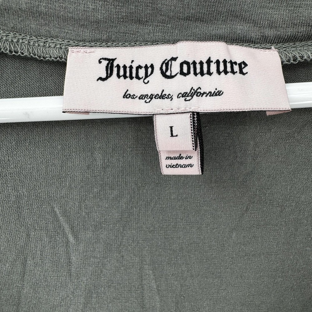 Juicy Couture Dress Womens Large Gray Long Sleeve Sequin Trim Pockets Stretchy‎ - Picture 3 of 8